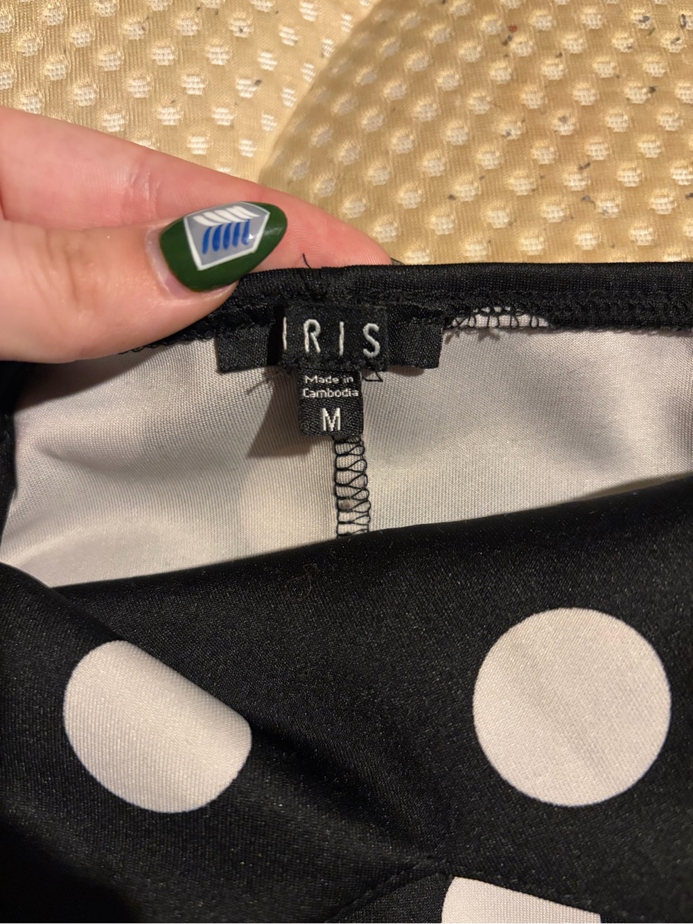 IRIS Black and White Polka Dot asymmetrical skirt